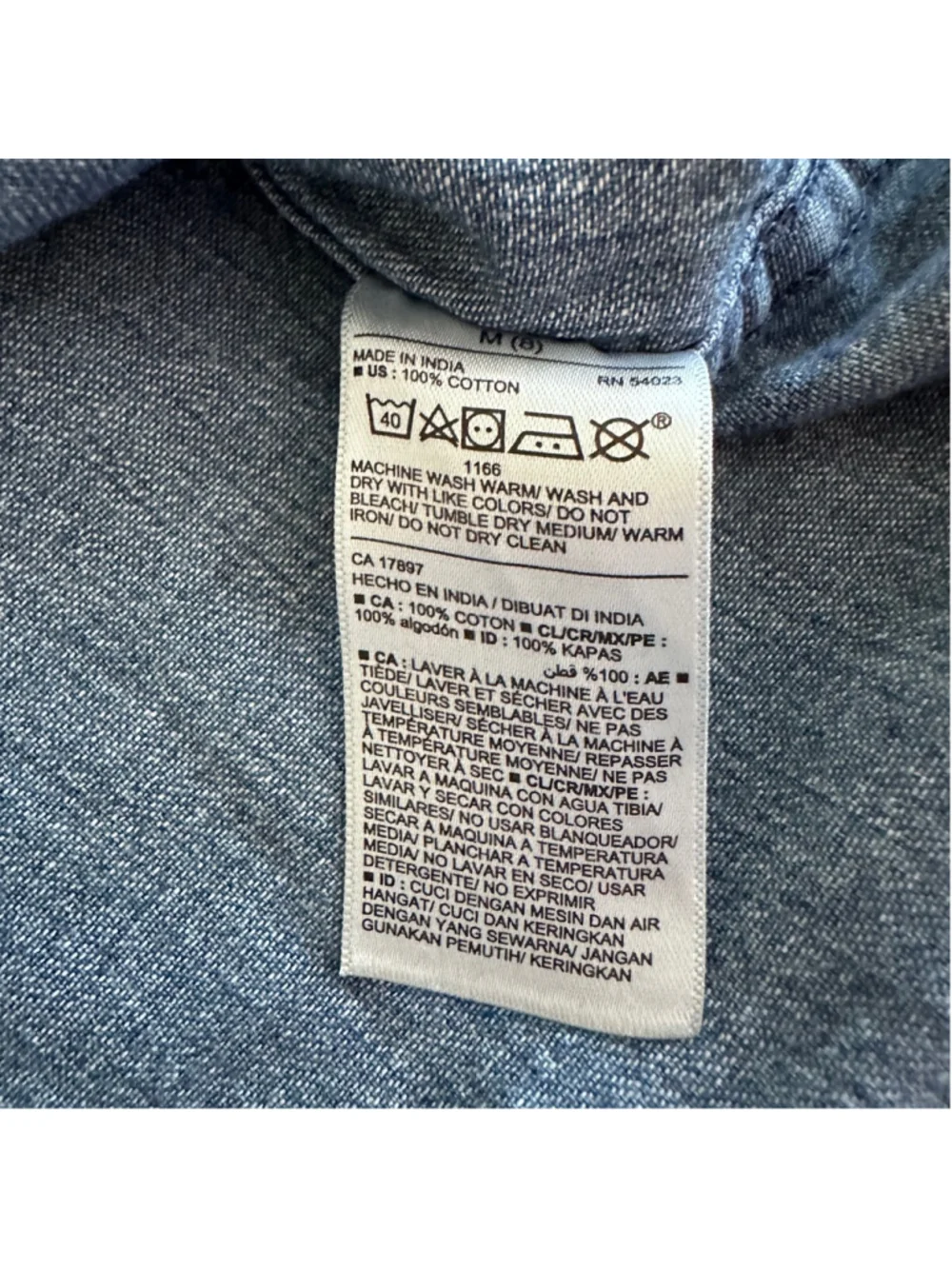 Old Navy Boys Denim Button Down Shirt M 8 Blue Chambray Long Sleeve Pocket